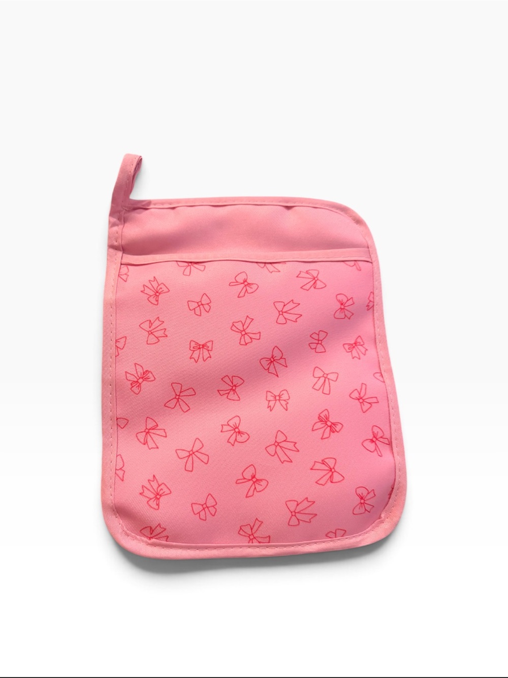 Nwt- Pink Bow-Print Potholder - kitchen accessories